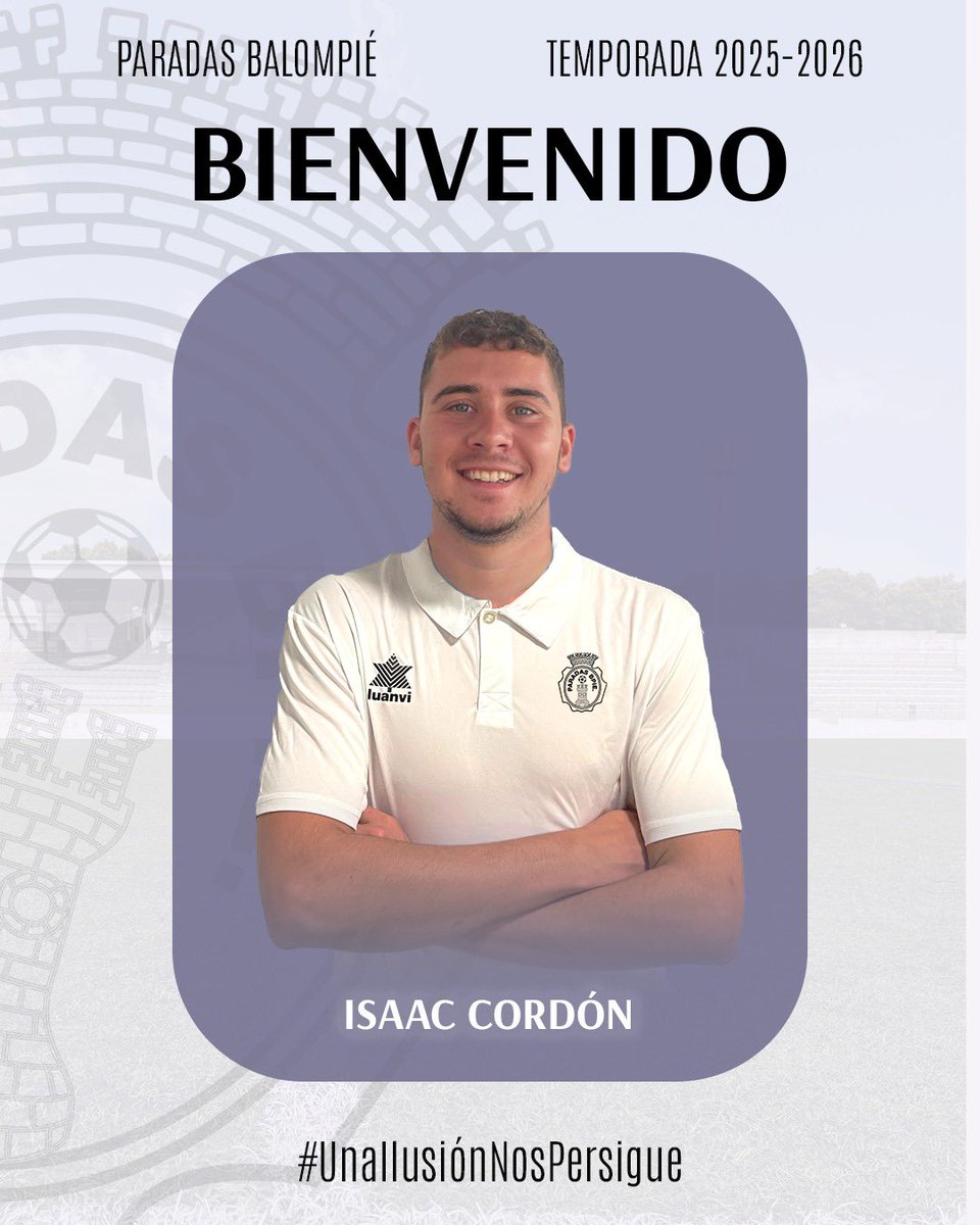 FICHAJE | 📣

Isaac Cordón, nuevo jugador del Paradas Balompié.

Un refuerzo con proyección y talento que se suma al equipo para la temporada 2025/2026, aportando frescura y compromiso sobre el terreno de juego.

¡Bienvenido, @IsaacCordón! 🤍💜

#UnaIlusiónNosPersigue