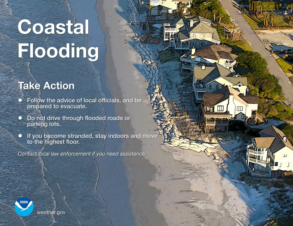 OthoraR70534's tweet photo. People should expect widespread roadway flooding in coastal and bayside communities and along inland tidal waterways. Many roads may become impassable. Some damage to vulnerable structures may start to occur.
https://t.co/KvVfTHYQ1D
#coastalflood https://t.co/VsehlXkbqY