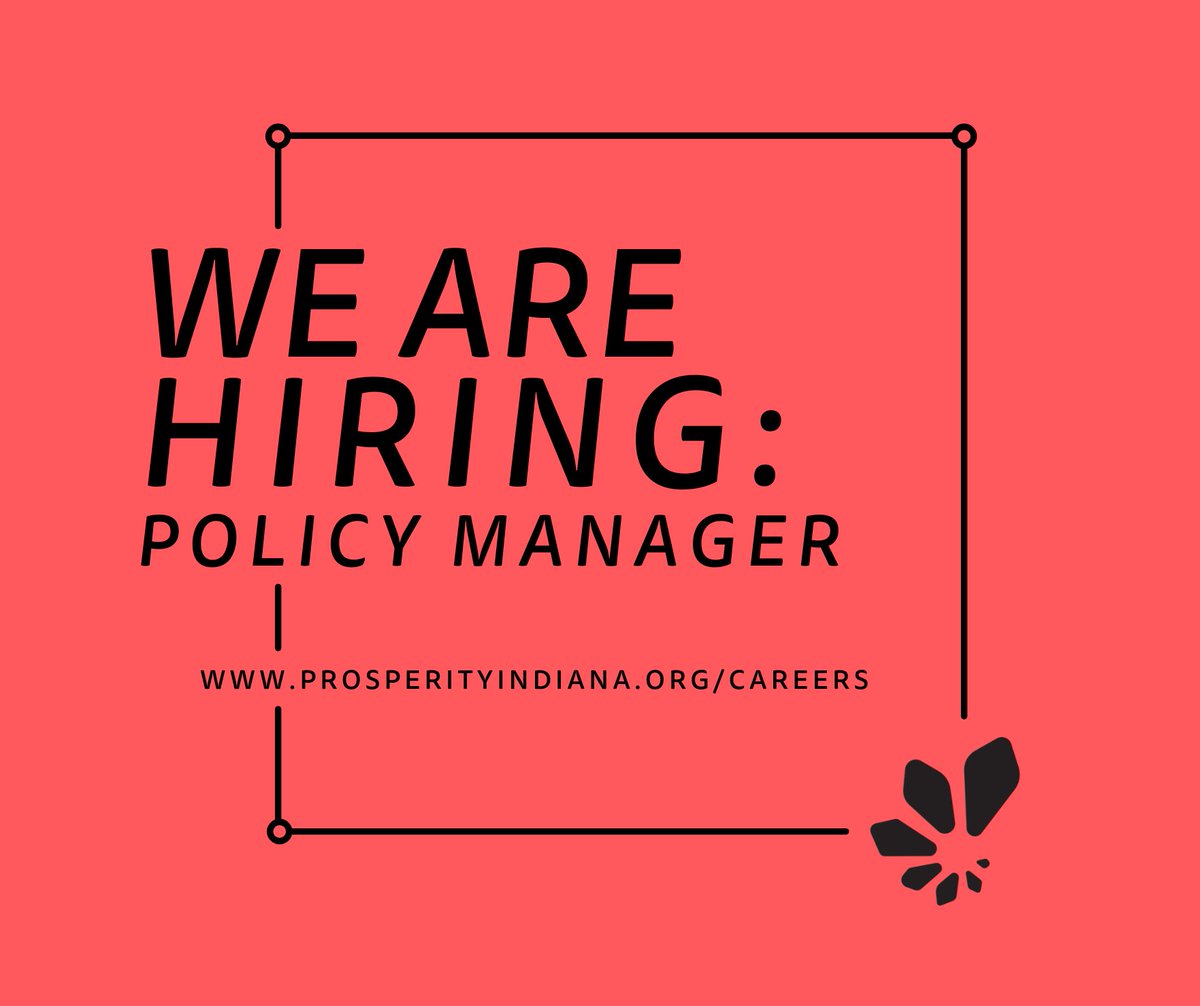 Did you see that Charitable Advisors is highlighting Prosperity Indiana’s opening for a Policy Manager? Please share this opportunity with your networks—help us find a passionate, strategic, and mission-driven advocate to join our team.

➡️charitableadvisors.hiringopps.co/job/nonprofit/…