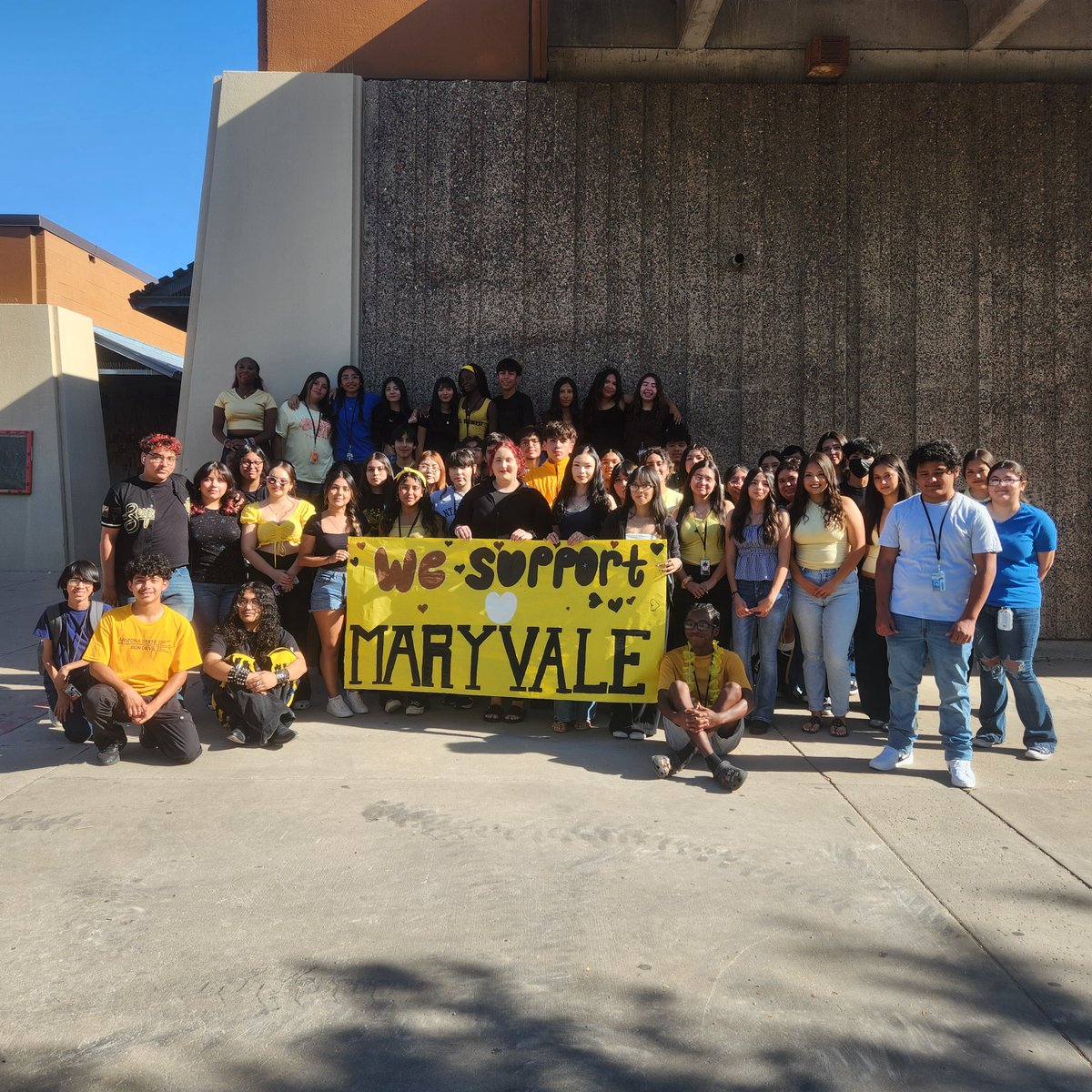 Trevor G. Browne High School (@tgbhs_bruins) on Twitter photo Our orange and brown are taking a break today. We're wearing yellow and black to stand with our friends at Maryvale High School during this tough time. We're thinking of you, Maryvale! 🖤💛
#CommunitySupport #MaryvaleHighSchool #TGB #StrongerTogether #YellowandBlack Our orange and brown are taking a break today. We're wearing yellow and black to stand with our friends at Maryvale High School during this tough time. We're thinking of you, Maryvale! 🖤💛
#CommunitySupport #MaryvaleHighSchool #TGB #StrongerTogether #YellowandBlack