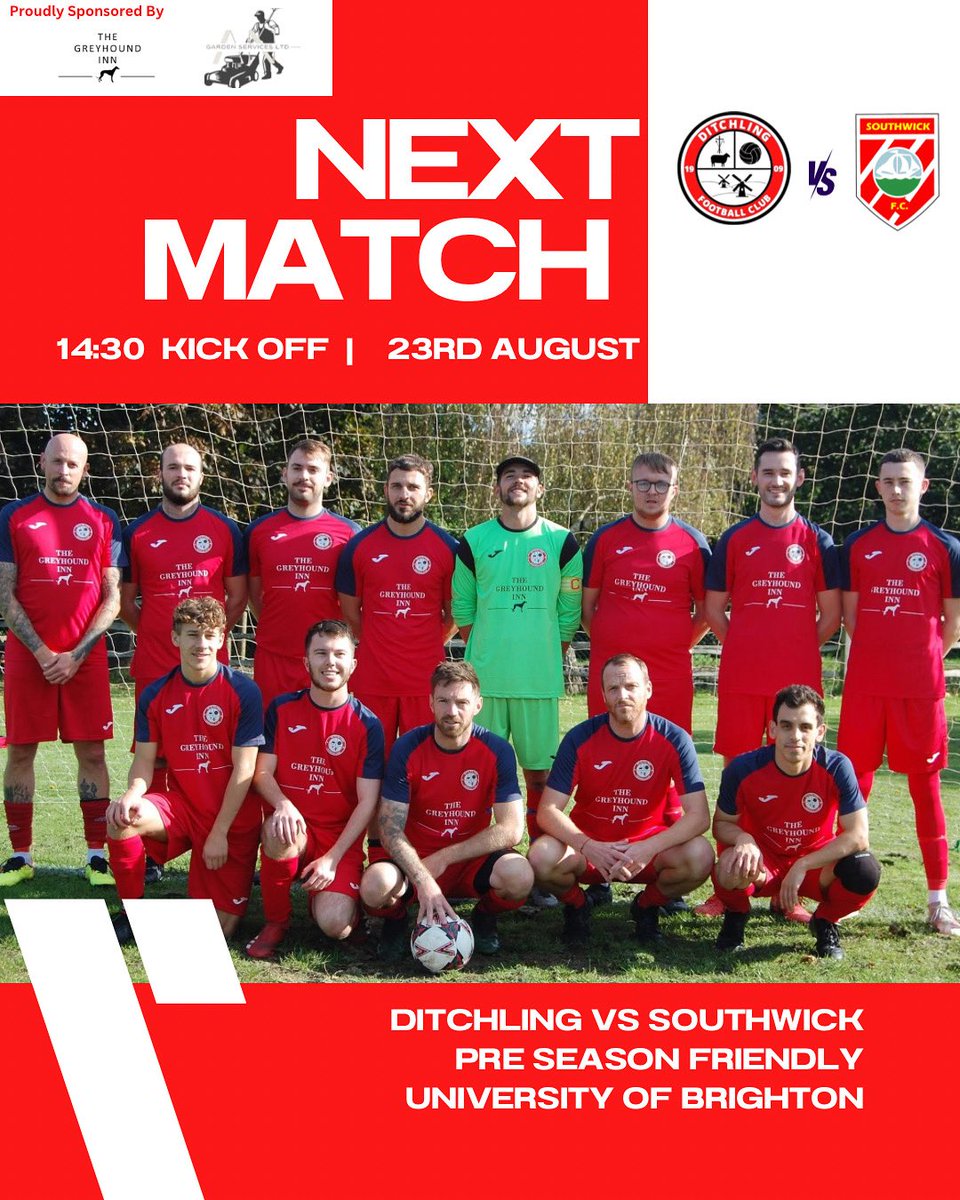 Ditchling FC (@ditchling_fc) on Twitter photo This weekend we face <a href="/SouthwickFCMens/">Southwick Football Club</a> in our final pre season test ahead of the new season!
#brighton #football #ditchling #midsussexfootballleague #midsussexfootball This weekend we face <a href="/SouthwickFCMens/">Southwick Football Club</a> in our final pre season test ahead of the new season!
#brighton #football #ditchling #midsussexfootballleague #midsussexfootball