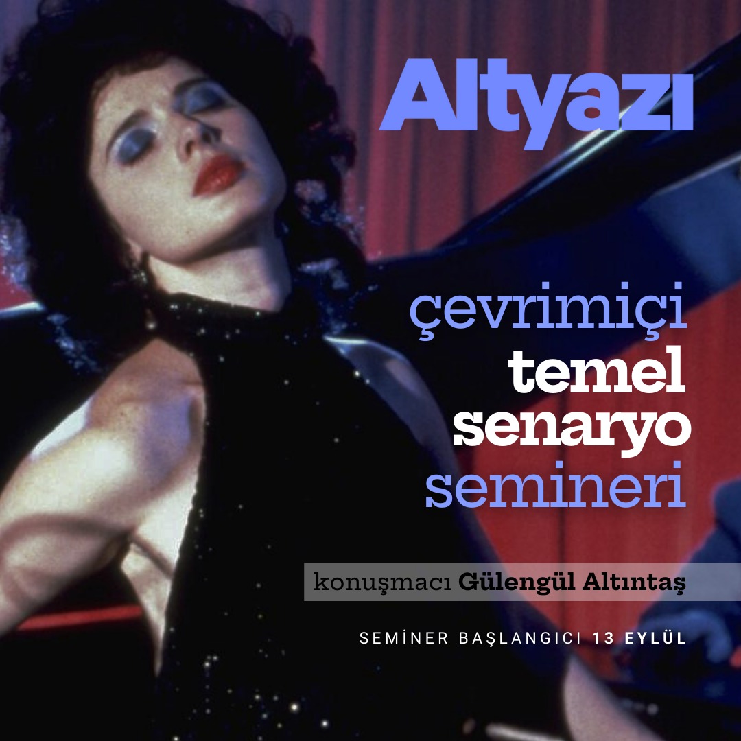 Altyazı Sinema Dergisi (@altyazidergisi) on Twitter photo Gülengül Altıntaş (<a href="/gulengulalt/">Gülengül Altıntaş</a>) ile ‘Temel Senaryo’ semineri 13 Eylül Cumartesi günü başlıyor!
Altı haftalık bu seminerde sinema anlatılarının temelinde yatan kahraman figürüne ve onun yolculuğuna odaklanacağız.
Detaylar için: altyazi.net/seminerler/gul… Gülengül Altıntaş (<a href="/gulengulalt/">Gülengül Altıntaş</a>) ile ‘Temel Senaryo’ semineri 13 Eylül Cumartesi günü başlıyor!
Altı haftalık bu seminerde sinema anlatılarının temelinde yatan kahraman figürüne ve onun yolculuğuna odaklanacağız.
Detaylar için: altyazi.net/seminerler/gul…