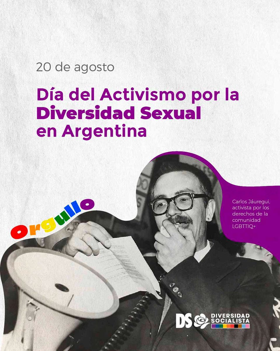 ✨🏳️‍🌈✊ 20 de agosto – Día del Activismo LGBTI+

“En una sociedad que nos educa para la vergüenza, el orgullo es una respuesta política”.
