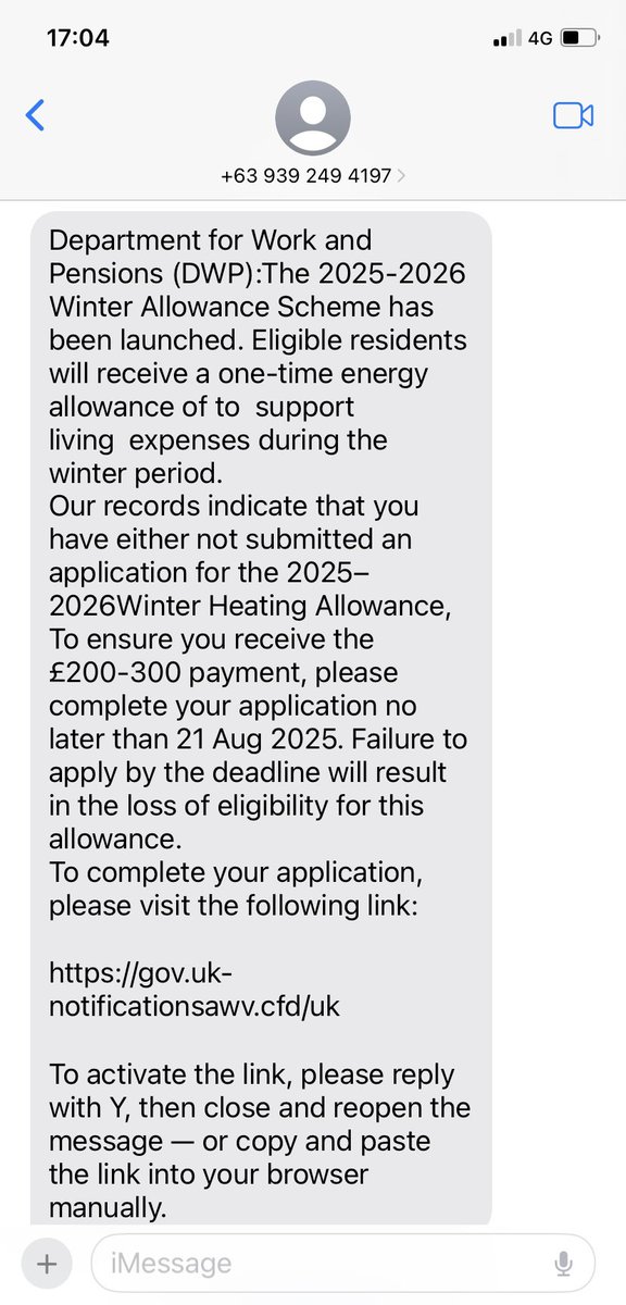 CourierBoyUK's tweet image. Warning ⚠️ Scam Text ‼️ 
People receiving State Pension do not need to register to receive #WinterFuelAllowance, it will be paid automatically