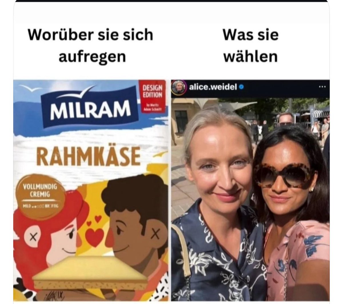 Scheiß AfD und ihre Doppelmoral 
#Milram