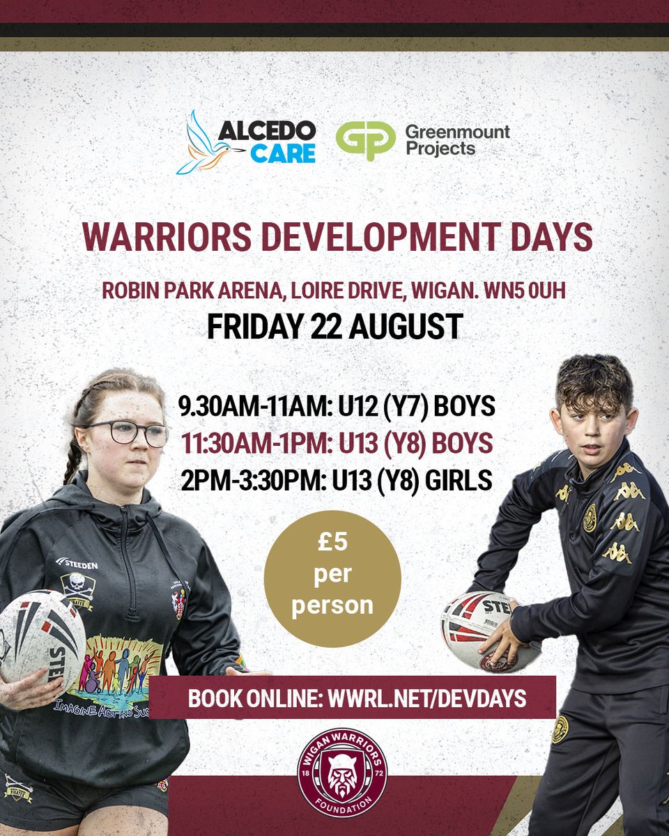 🚨 There's still time to book your place on the final date of our popular Warriors Development Days which will be held at Robin Park Arena this Friday!

🎟️ Secure your spot! 👉 wwrl.net/DevDays

#WWRL