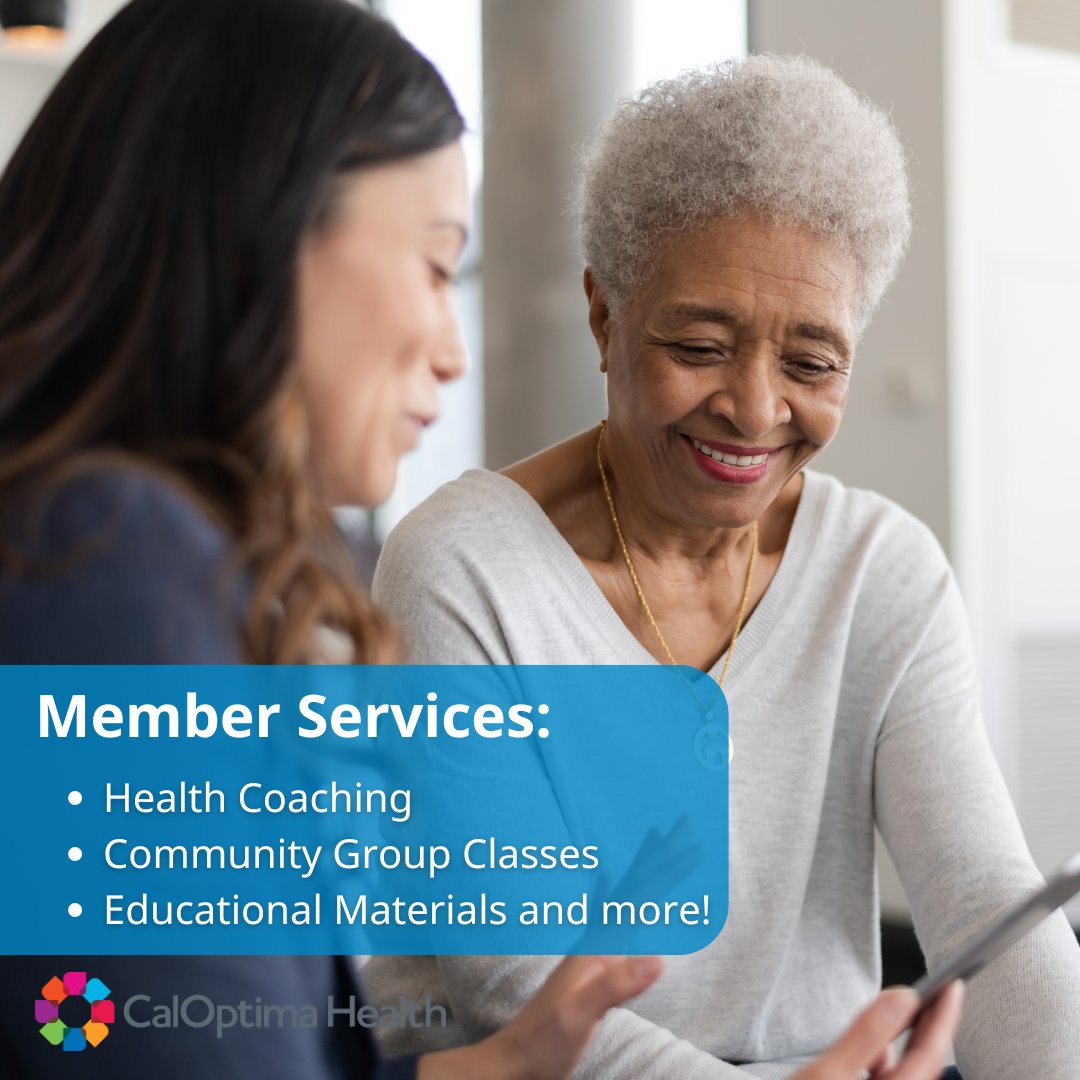 Did you know that CalOptima Health members can request 📞 telephonic and face-to-face health coaching, access community group classes 👨‍👩‍👦 and receive ✉️ mailed educational materials? For questions or to request health and wellness services, call Customer Service at 1-888-587-8088.