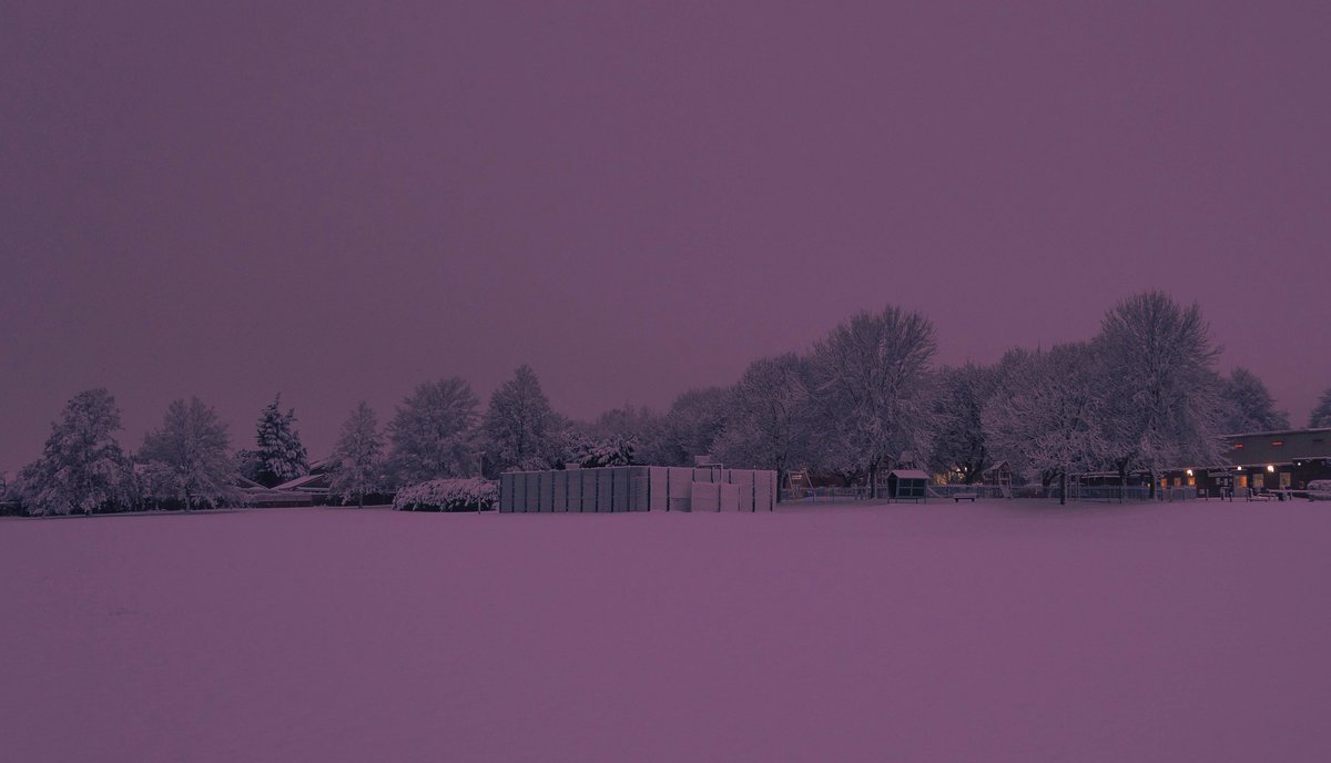 Purple and snowy mornings in England