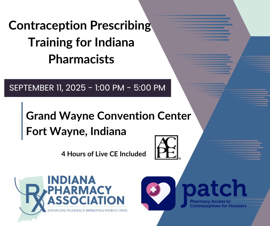 This training program  includes background, review of methods, protocol procedures, patient education, service implementation, resources for both pharmacists and patients, and prescribing authorities in Indiana. You can register for the training here: ow.ly/lgVG50WIiCO