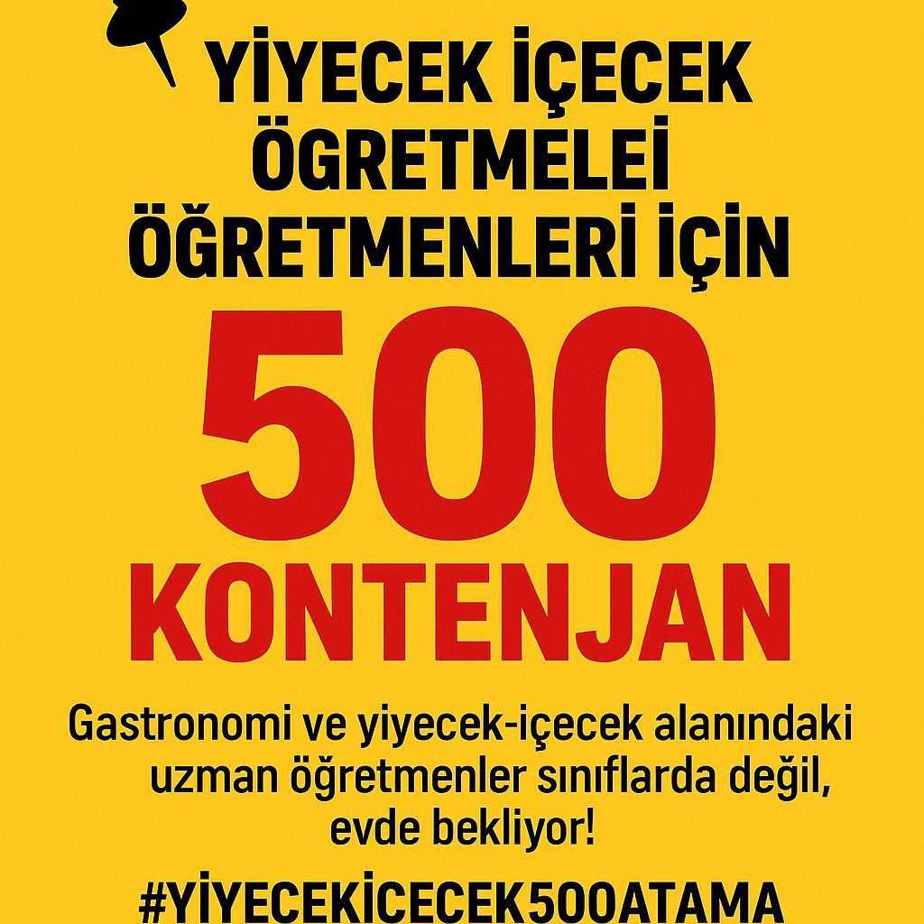 <a href="/Yusuf__Tekin/">Yusuf Tekin</a> Gastronomiyle kültürümüzü dünyaya taşıyacak gençler için önce güçlü öğretmenler gerekir.
#YiyecekİçecekÖğretmenliği500Kontenjan
#YiyecekİçecekÖğretmenliği500Kontenjan <a href="/EmineErdogan/">Emine Erdoğan</a> <a href="/Yusuf__Tekin/">Yusuf Tekin</a> <a href="/tcmeb/">Millî Eğitim Bakanlığı</a> <a href="/mebpgm/">Personel Genel Müdürlüğü</a>