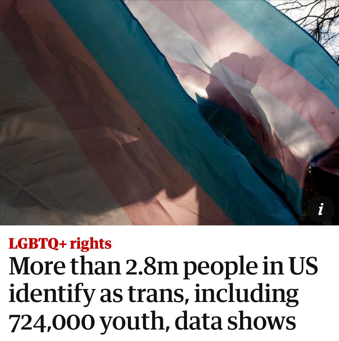 🇺🇸New data show 2.8 million Americans now identify as transgender - including 724,000 youth.

That’s 3.3% of teens aged 13–17.

Why such a dramatic rise in just one generation? We urgently need honest answers about safeguarding, medicine, and culture.

🔗 theguardian.com/world/2025/aug…