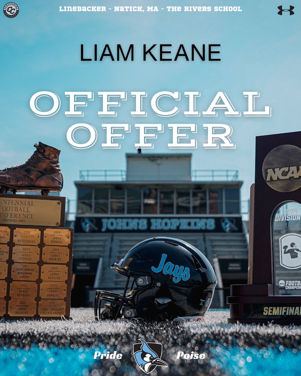 Liam Keane (@liam_keane58) on Twitter photo After a great conversation with <a href="/CoachCrevani/">Stephen Crevani</a> I am blessed to say I have received an offer from <a href="/JHU_Football/">Johns Hopkins Football</a>!
<a href="/Coach_RanddyL/">Randdy Lindsey</a> <a href="/CoachWodicka/">Dan Wodicka</a> <a href="/CoachRio55/">Mario Byrd</a> After a great conversation with <a href="/CoachCrevani/">Stephen Crevani</a> I am blessed to say I have received an offer from <a href="/JHU_Football/">Johns Hopkins Football</a>!
<a href="/Coach_RanddyL/">Randdy Lindsey</a> <a href="/CoachWodicka/">Dan Wodicka</a> <a href="/CoachRio55/">Mario Byrd</a>