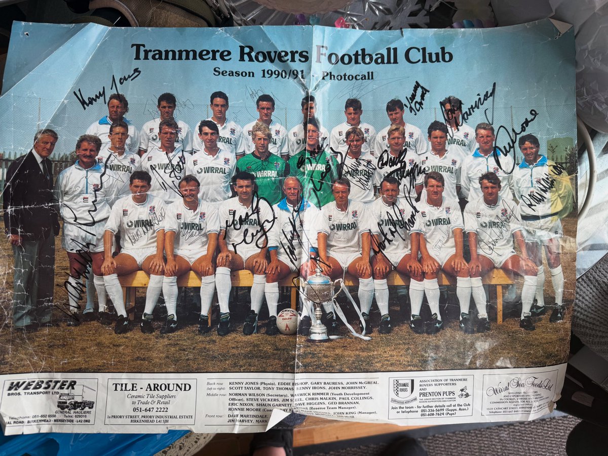 Adam Siddorn (@adamsiddorn) on Twitter photo What a find this is fully signed 😍 Framing this and straight on the wall
Some real <a href="/TranmereRovers/">Tranmere Rovers FC</a> legends here ⚽️
#SWA #TRFC What a find this is fully signed 😍 Framing this and straight on the wall
Some real <a href="/TranmereRovers/">Tranmere Rovers FC</a> legends here ⚽️
#SWA #TRFC