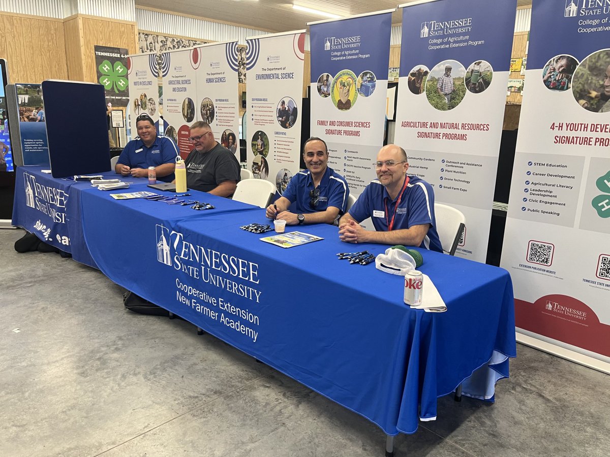 The #TennesseeStateFair is going strong and the <a href="/TSUCollegeofAG/">TSU College of Agriculture</a> is a big part of it! 🐖 🐄  Come visit us at the <a href="/Tennessee4H/">Tennessee 4-H</a>  and <a href="/tnffa/">Tennessee FFA</a> building right in the heart of the festivities. Learn about our programs, meet some of our amazing faculty members &amp; pick up some swag! 🥧
