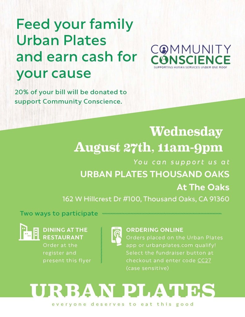 Under1Community's tweet image. Join us next Wednesday for a delicious way to give back! 🌱✨ Enjoy a meal at Urban Plates and 20% of your order will go to Community Conscience. Bring this flyer or use code cc27 when you order online. We can't wait to see you there!
