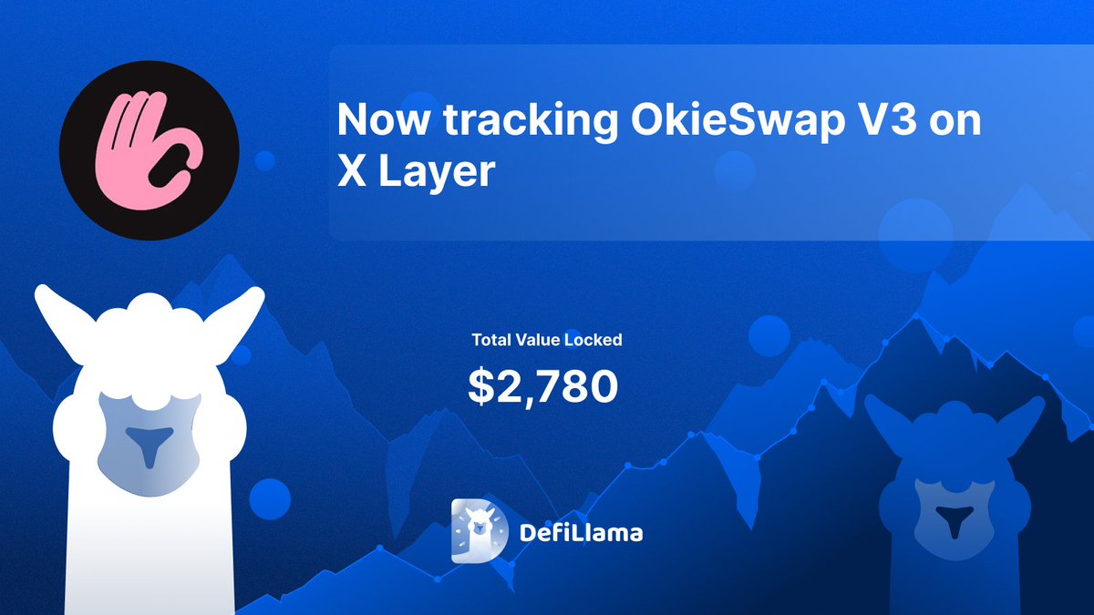 DeFiLlama의 OkieSwap V3 X Layer TVL 발표
