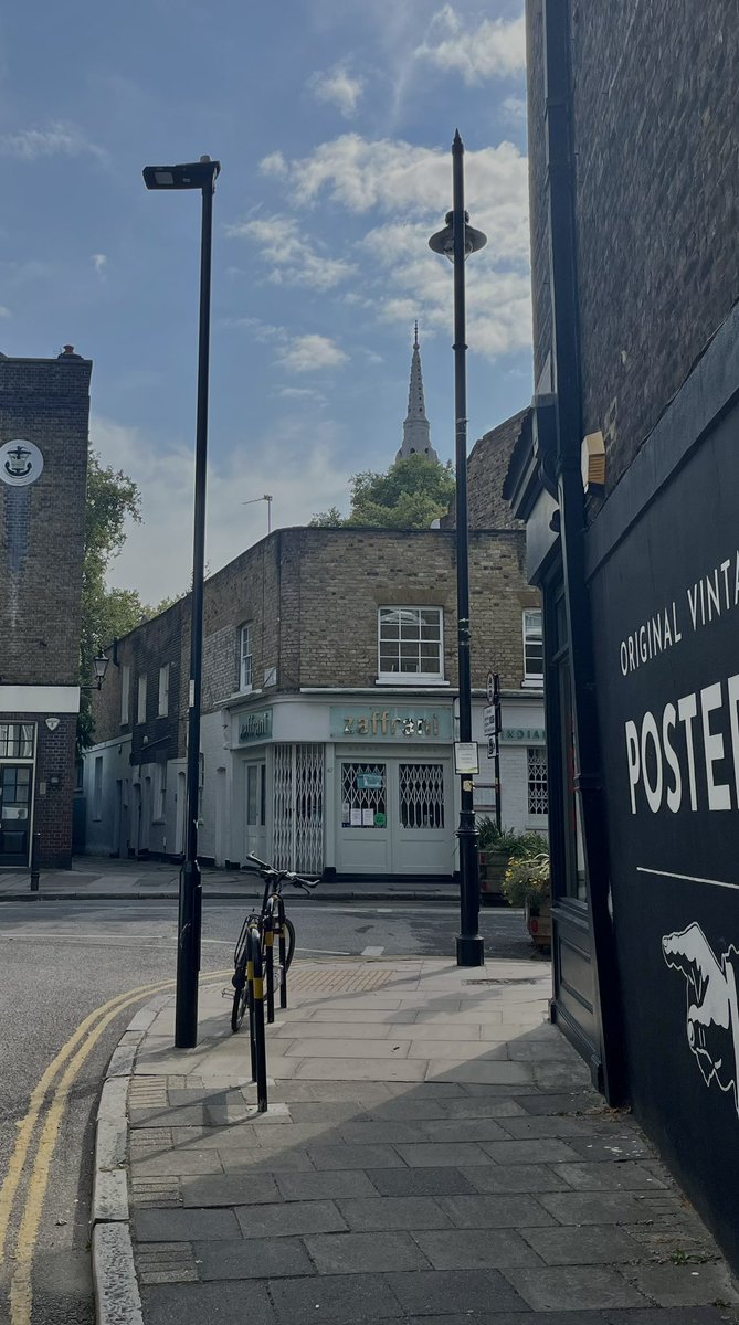 Cross Street, Islington, 1941 &amp; 2025
(swipe to view)

It’s amazing what you can find at auction. I bought this wartime sketch of Cross Street in Islington from a sale in Norwich earlier this month.

The artist has drawn the scene from the side of what is now my gallery. It was a