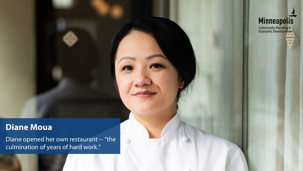 James Beard Award-nominated chef Diane Moua opened Diane’s Place in 2024. “It embodies my family’s journey &amp; sacrifices,” Diane said of her Northeast Minneapolis restaurant.  A Two Percent Loan from the City for $75K helped her bring it to life. storymaps.arcgis.com/stories/b01c6f…