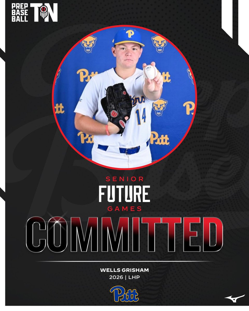 Prep Baseball Tennessee (@prepbaseballtn) on Twitter photo #𝐏𝐁𝐒𝐅𝐆𝟐𝟓: 𝐂𝐨𝐦𝐦𝐢𝐭𝐦𝐞𝐧𝐭 𝐔𝐩𝐝𝐚𝐭𝐞 👏
+ '26 LHP Wells Grisham (<a href="/WellsGrisham/">Wells Grisham</a>; <a href="/BaylorBase/">Baylor School Baseball</a>) has committed to @Pitt_Base.
Grisham represented Tennessee at the 2025 Prep Baseball Senior Future Games as a member of #TeamSouth.
👤: loom.ly/uk1P5LM // #𝐏𝐁𝐒𝐅𝐆𝟐𝟓: 𝐂𝐨𝐦𝐦𝐢𝐭𝐦𝐞𝐧𝐭 𝐔𝐩𝐝𝐚𝐭𝐞 👏
+ '26 LHP Wells Grisham (<a href="/WellsGrisham/">Wells Grisham</a>; <a href="/BaylorBase/">Baylor School Baseball</a>) has committed to @Pitt_Base.
Grisham represented Tennessee at the 2025 Prep Baseball Senior Future Games as a member of #TeamSouth.
👤: loom.ly/uk1P5LM //