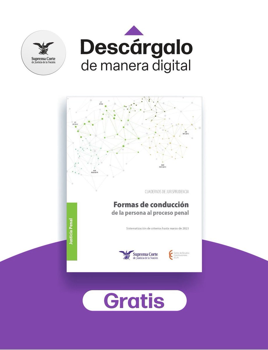 📚 La conducción de una persona al proceso penal es el primer acercamiento de un ciudadano o una ciudadana con el sistema de justicia penal.

📖 Conoce más en este cuaderno de jurisprudencia del <a href="/CEC_SCJN/">Centro de Estudios Constitucionales</a> que aborda las decisiones de #LaCorte sobre este tema.

👉 Consúltalo y