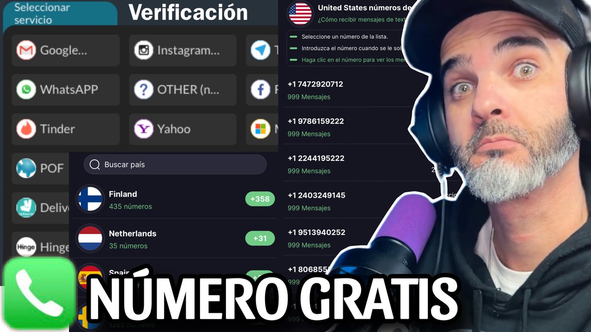 🔥GRATIS segundo NUMERO de TELEFONO de EEUU para VERIFICACION youtu.be/WrJY2RfcCw8