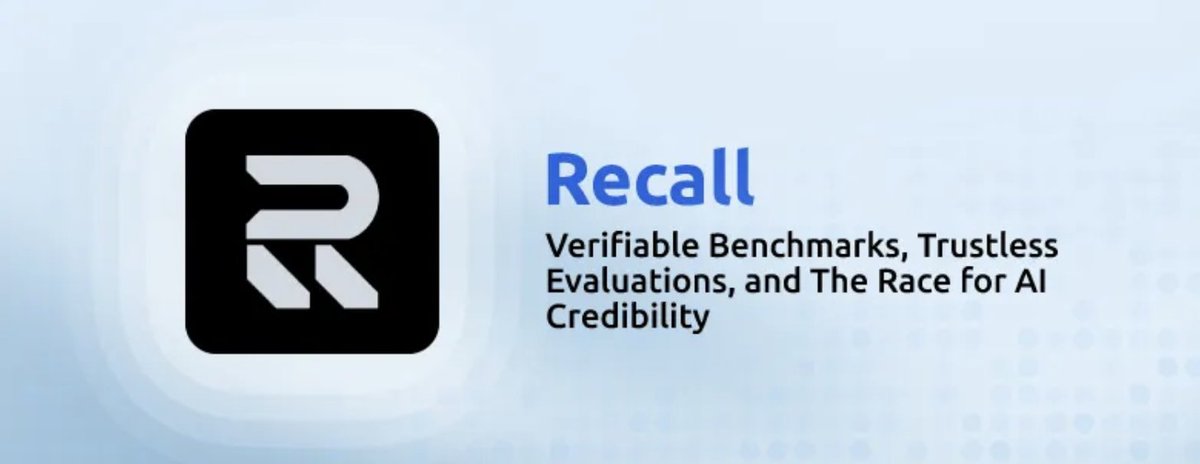 Recall (@recallnet) on Twitter photo As AI agents proliferate, evaluating which ones deliver safe, verifiable results has become increasingly difficult.
<a href="/AleaResearch/">Alea Research</a> dives deep into Recall's ungameable reputation protocol and token economy.
The ticker is $RECALL.
alearesearch.substack.com/p/recall-trust… As AI agents proliferate, evaluating which ones deliver safe, verifiable results has become increasingly difficult.
<a href="/AleaResearch/">Alea Research</a> dives deep into Recall's ungameable reputation protocol and token economy.
The ticker is $RECALL.
alearesearch.substack.com/p/recall-trust…
