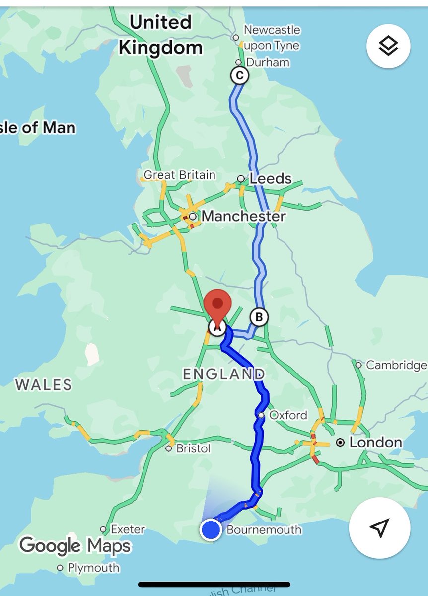 Good evening from Poole…after another day of delays and hold ups I’ve said “sod it” and parked up for my break. Unfortunately it’ll mean a 4am start tomorrow to head north but at least for the first few hours the roads should be clear.