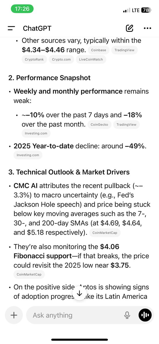 Took a screenshot of <a href="/Aptos/">Aptos</a> chart and asked what it thought about it 

I believe ChatGPT just told me to be as bullish as ever