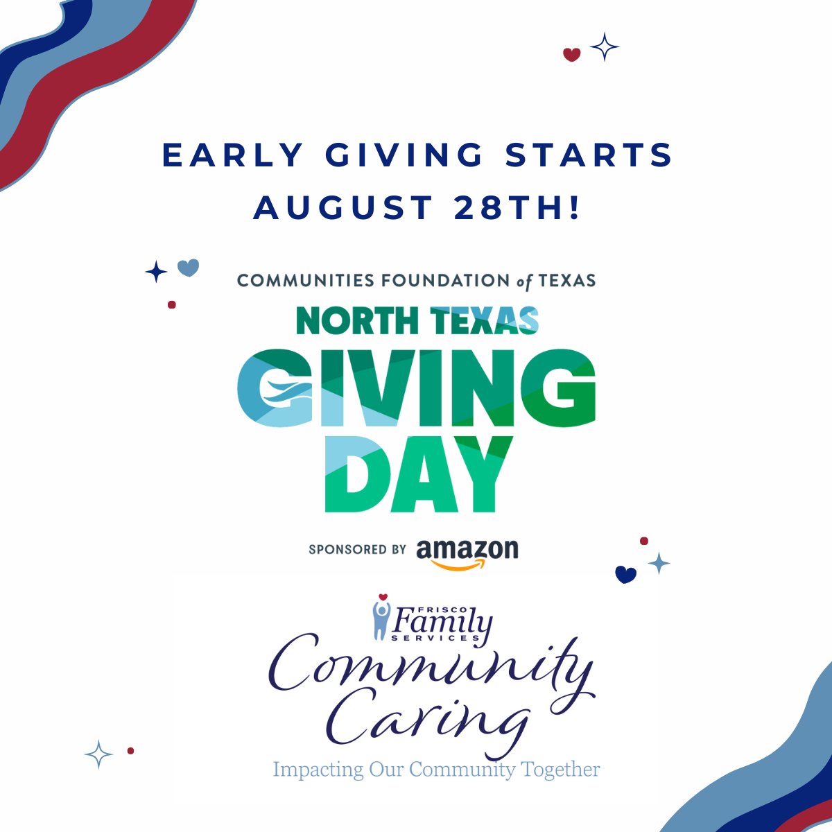 Countdown's on! ⏳ North Texas Giving Day is September 18. Your support helps Frisco Family Services provide essential resources. Let’s keep the impact going!

 #NTXGivingDay #FriscoFamilyServices #CommunityImpact #SupportLocal #GenerosityMatters