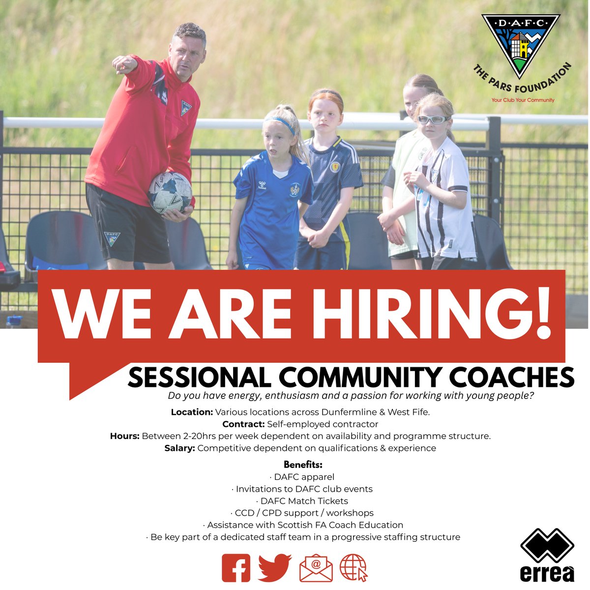 The PARS Foundation (@parsfoundation) on Twitter photo WE ARE HIRING ⚽️
Do you have an energy & passion for working with young people? Then we would love to hear from you!
Email us at enquiries@parsfoundation.co.uk detailing your coaching experience & background. You could join us in making a positive impact in our community.⚫️⚪️🔴 WE ARE HIRING ⚽️
Do you have an energy & passion for working with young people? Then we would love to hear from you!
Email us at enquiries@parsfoundation.co.uk detailing your coaching experience & background. You could join us in making a positive impact in our community.⚫️⚪️🔴