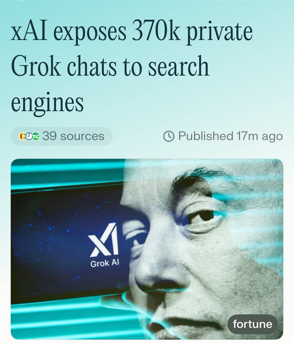 xAI Grokのプライバシー侵害を報じるニュースカード
