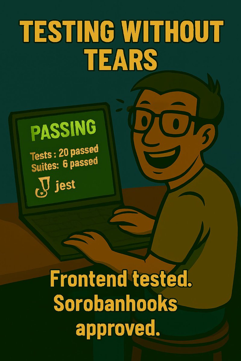 sorobanhooks's tweet image. Testing without tears. ✅ 20 tests. 6 suites. All green. SorobanHooks doesn’t just pass—it performs.
#FrontendTesting #Jest #SorobanHooks #DevLife #CodeClean #BuildBetter #Tech #Dev #StellarEcosystem #NoMoreBugs
