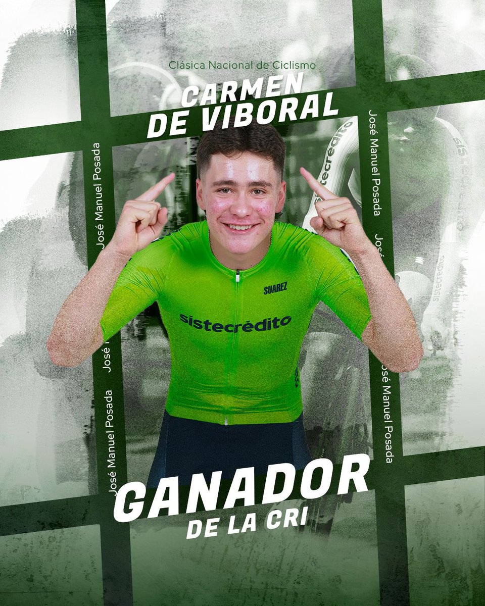 #JoseManuelPosada paró los relojes de la Contrareloj individual en 00:24:14-033 y es el nuevo líder juvenil de #ClasicadelCarmen