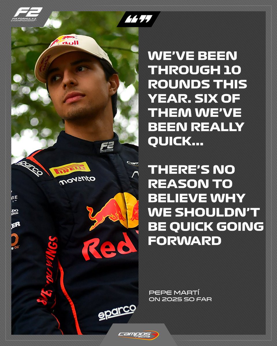 Formula 2 (@formula2) on Twitter photo It's been a year of ups and downs so far for <a href="/JMMarti_oficial/">PepeMartiS</a> ⬆️⬇️
However, the Red Bull junior and <a href="/CamposRacing/">Campos Racing</a> star is confident of pushing on in the final four rounds of the campaign 💪
#F2 #RoadToF1 It's been a year of ups and downs so far for <a href="/JMMarti_oficial/">PepeMartiS</a> ⬆️⬇️
However, the Red Bull junior and <a href="/CamposRacing/">Campos Racing</a> star is confident of pushing on in the final four rounds of the campaign 💪
#F2 #RoadToF1