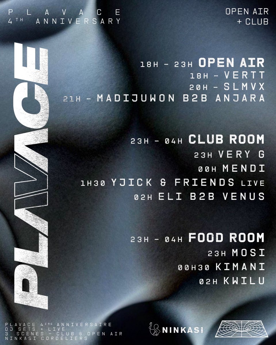 4 ANS DE PLAVACE ⋆.˚🫂༘⋆
DÉJÀ !!! RDV LE 5 SEPTEMBRE 

AU NINKASI CORDELIERS