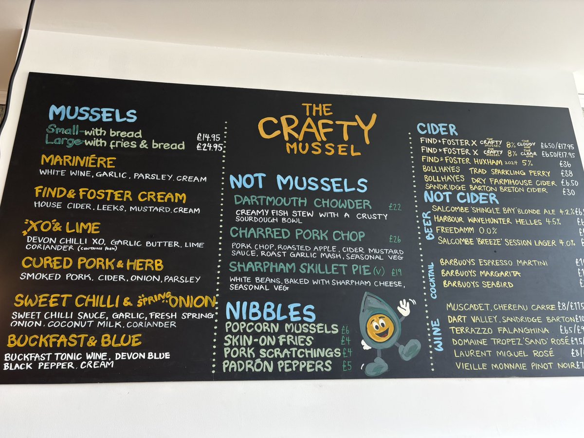 We were delighted to discover a brand-new restaurant in Dartmouth today. The Crafty Mussel is an absolute winner…order the popcorn mussels - you will not regret it!
