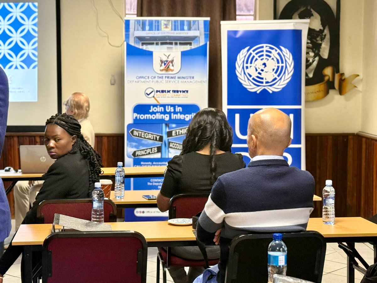 UNDPNamibia's tweet image. Underway: ACC Cluster Meeting, Ethics &amp;amp; Integrity Champions Workshop, &amp;amp; Ethical Behaviour in Business Seminar.

@UNDPNamibia is supporting #NACSAP to promote good governance, combat corruption, and strengthen ethical business practices, boosting 🇳🇦 economy &amp;amp; investor confidence.