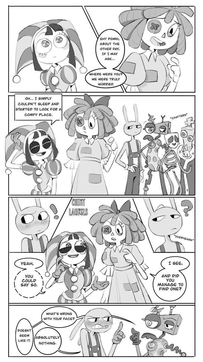 chimylaurels's tweet photo. Part 7/?
(RIGHT TO LEFT)

Jax was interested in Ragatha and Pomni’s conversation, maybe a little too much.

#funnybunny #jax #pomni #tadc https://t.co/EUmy86wUa5