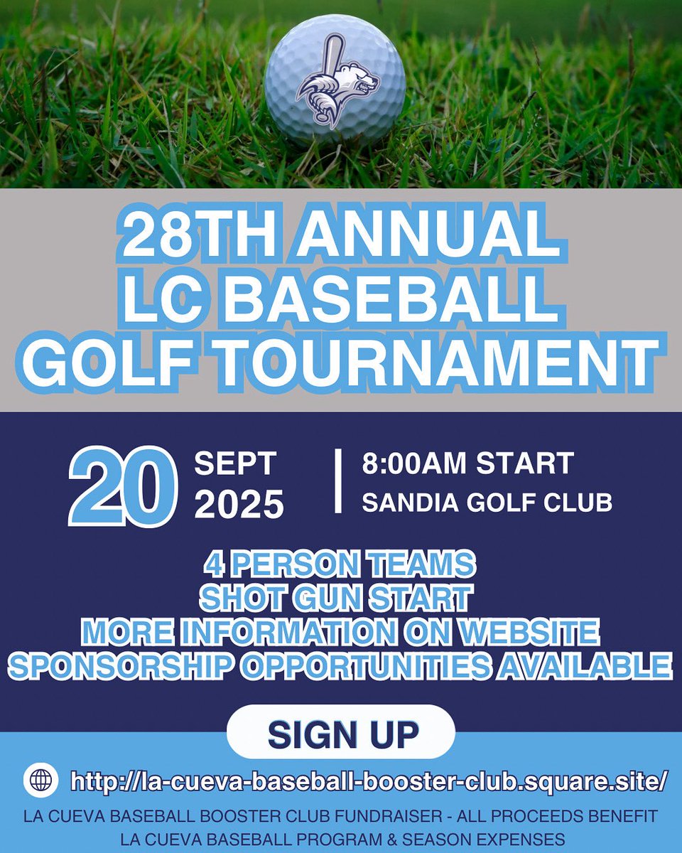 We’d love to see you for our 28th Annual Golf Tournament. See our website for more info lchsbearsbaseball.com/upcoming-events
