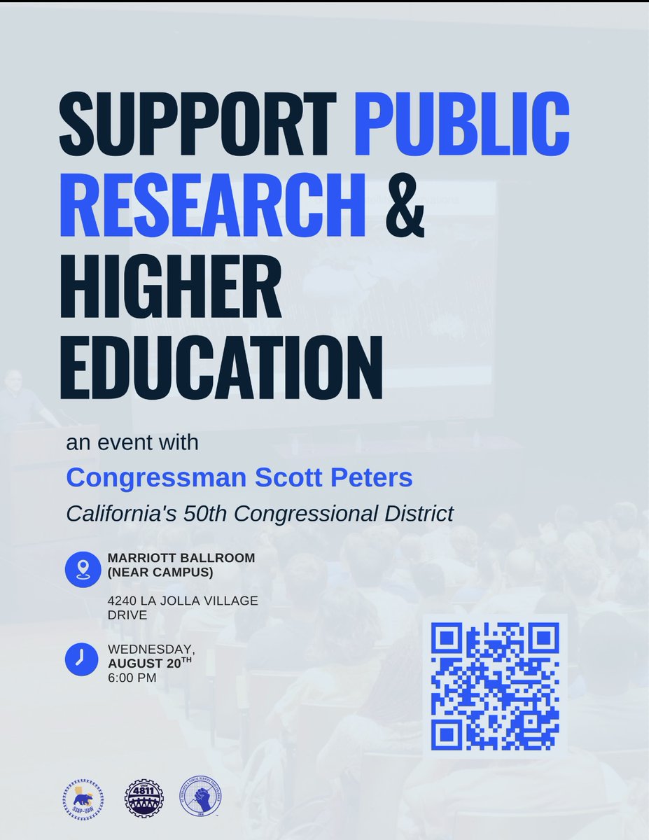 TODAY in San Diego with our Congressman. I’ll be speaking if I get the chance. Pull up! 

#UCSD #USD #SDSU #Scripps
