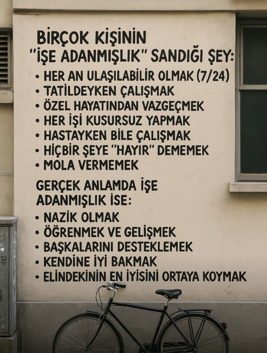 brcklc89's tweet photo. ⏰ Gerçek adanmışlık, 7/24 çalışmak değildir!

Elinden gelenin en iyisini yapıp, bunun yeterli olduğunu bilmektir.
Çünkü değerin, harcadığın saatlerle değil, kattığın anlamla ölçülür.

Kendini ispat etmek için tükenmene gerek yok. https://t.co/MbHywhy0RR