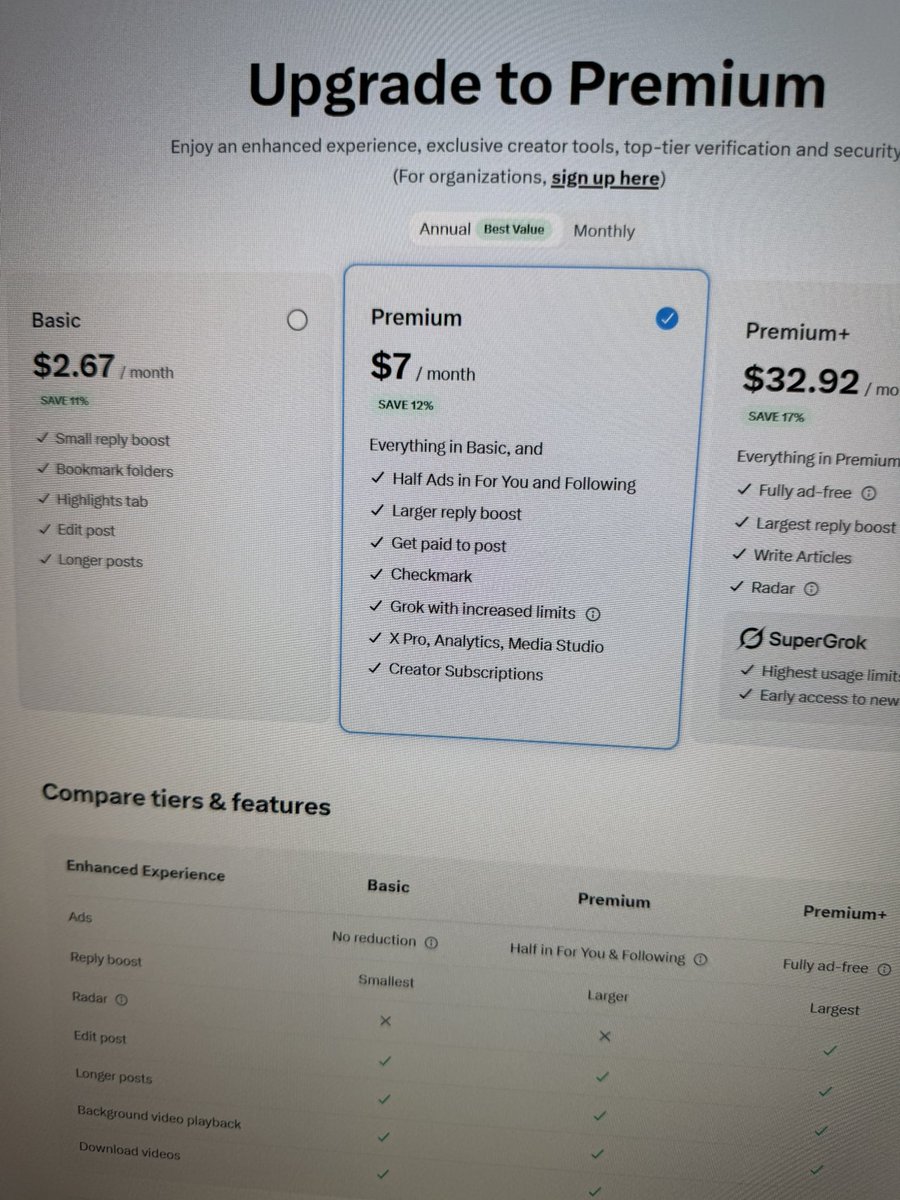 This is crazy if you sign up for premium on the web app it’s cheaper than through your iPhone