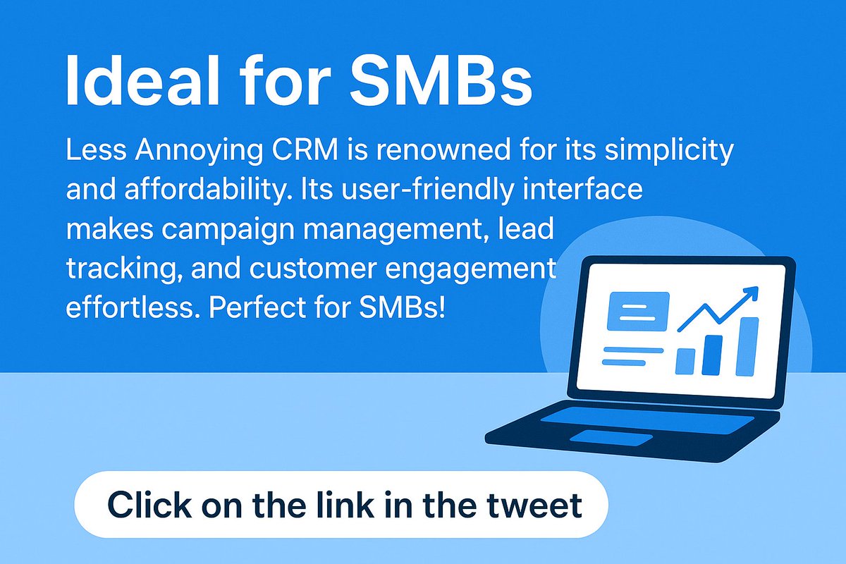 SmallBizCRM's tweet image. SMBs need more than software—they need a partner in growth. Less Annoying CRM is intuitive, affordable, and made for you. Try it here 👉 bit.ly/3Pb25b0 #BusinessTools #CRM #SmallBiz