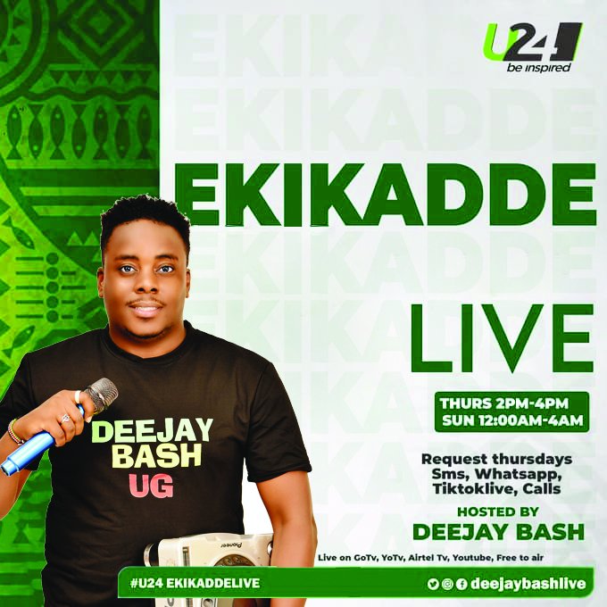 deejaybash_ug's tweet image. Ekikadde live @u24tvug 
Thursday 2pm-4pm 
&amp;amp; Tiktoklive @djbash_ug