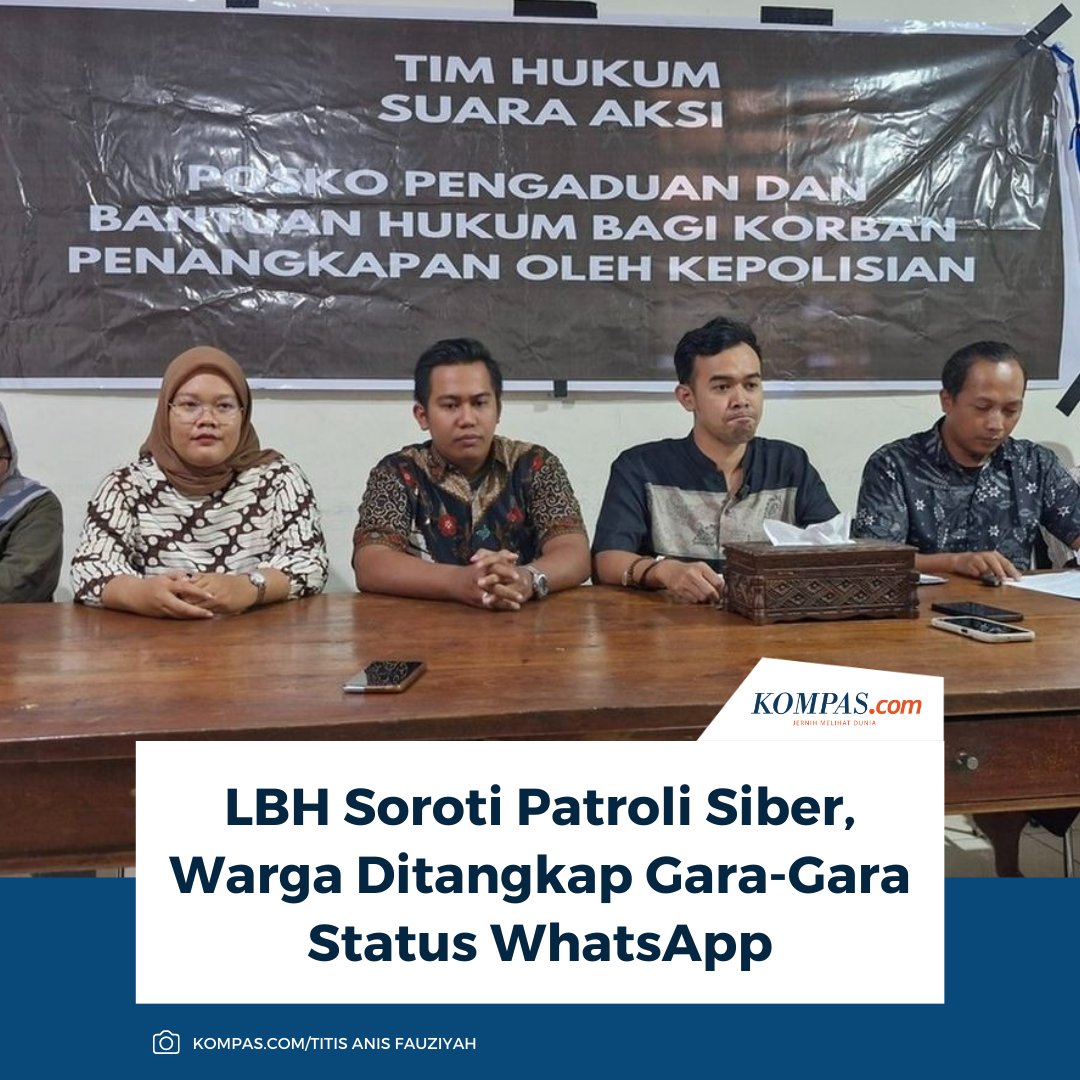 LBH Soroti Patroli Siber, Warga Ditangkap Gara-Gara Status WhatsApp

Baca di regional.kompas.com/read/2025/09/0…