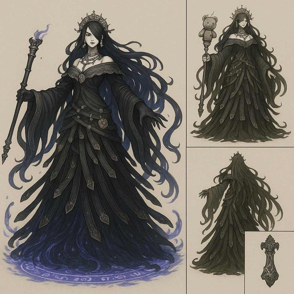 entpnerd's tweet image. What might Yuna’s final aeon have looked like if Lulu had become a fayth? Reminds me of Galadriel’s vision of becoming the Dark Queen who’s “beautiful and terrible” from the Lord of the Rings: The Fellowship of the Rings movie. Credit to @ChatGPTapp for the pic. #FinalFantasyX