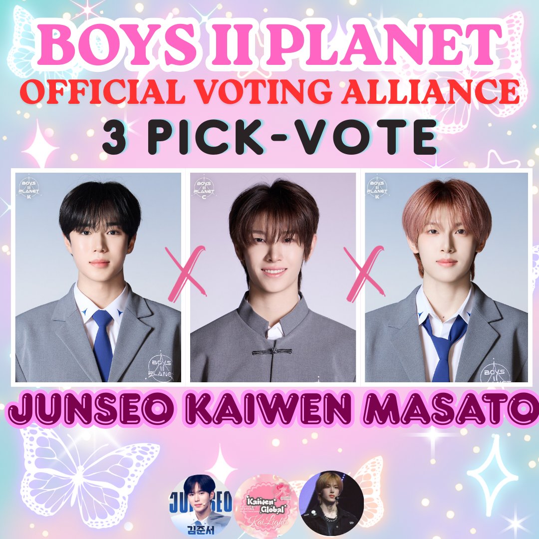 KAIWEN VOTING-STREAMING TEAM (@ckgvotingteam) on Twitter photo 🚨3 PICK-VOTING ALLIANCE 🚨
We are happy to announce that we teamed up with JUNSEO and MASATO fanbases for official voting alliance in Semi-Finals!
Please add KAIWEN,JUNSEO and MASATO on your votes🤗🤍🩵🩷
Drop proofs using the tags
#KAISATOSEO
<a href="/masatoomg/">포도사토/투표팀/ MASATO VOTING TEAM</a> 🚨3 PICK-VOTING ALLIANCE 🚨
We are happy to announce that we teamed up with JUNSEO and MASATO fanbases for official voting alliance in Semi-Finals!
Please add KAIWEN,JUNSEO and MASATO on your votes🤗🤍🩵🩷
Drop proofs using the tags
#KAISATOSEO
<a href="/masatoomg/">포도사토/투표팀/ MASATO VOTING TEAM</a>