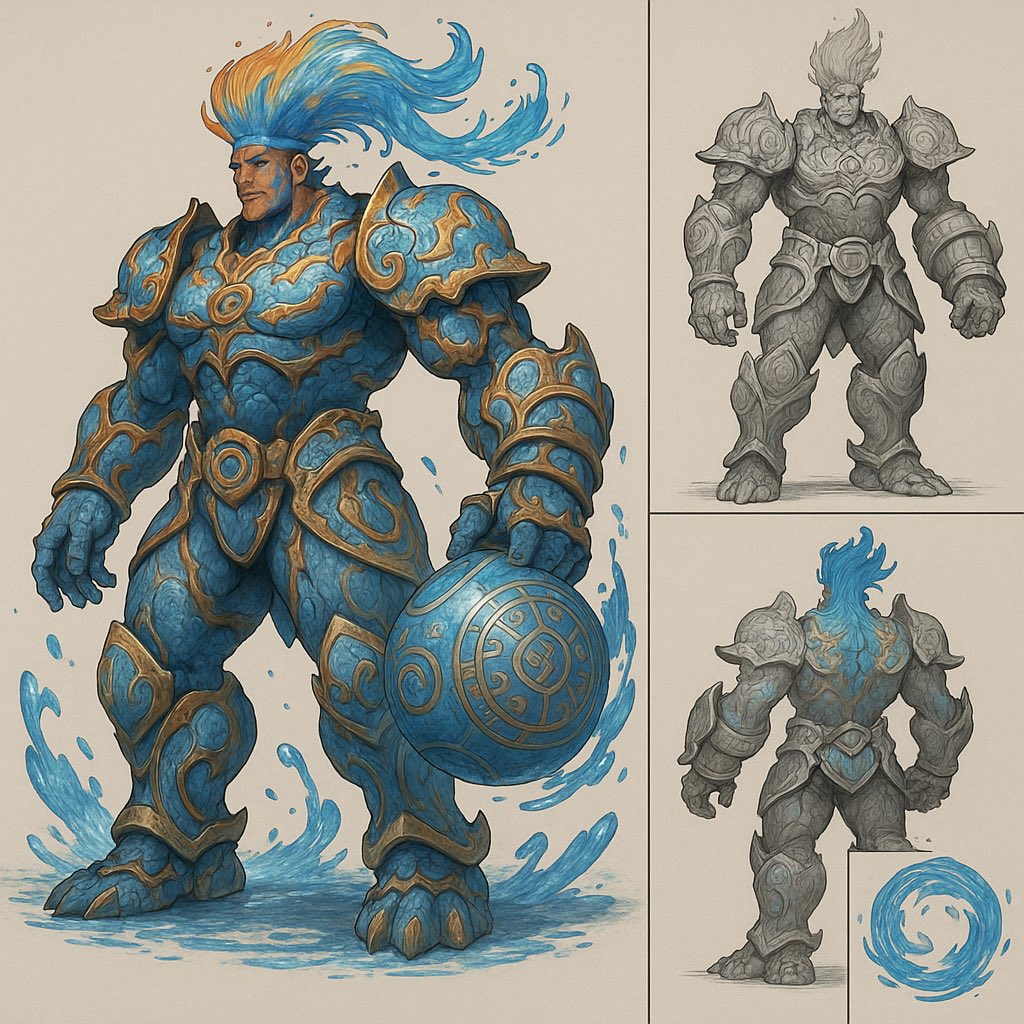 entpnerd's tweet image. What might Yuna’s final aeon have looked like if Wakka had become a fayth? Love the hair! Credit to @ChatGPTapp for the pic. #FinalFantasyX