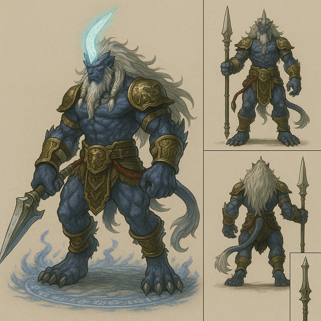 entpnerd's tweet image. What might Yuna’s final aeon have looked like if Kimahri had become a fayth? His horn grows back. 🤪 Credit to @ChatGPTapp for the pic. #FinalFantasyX