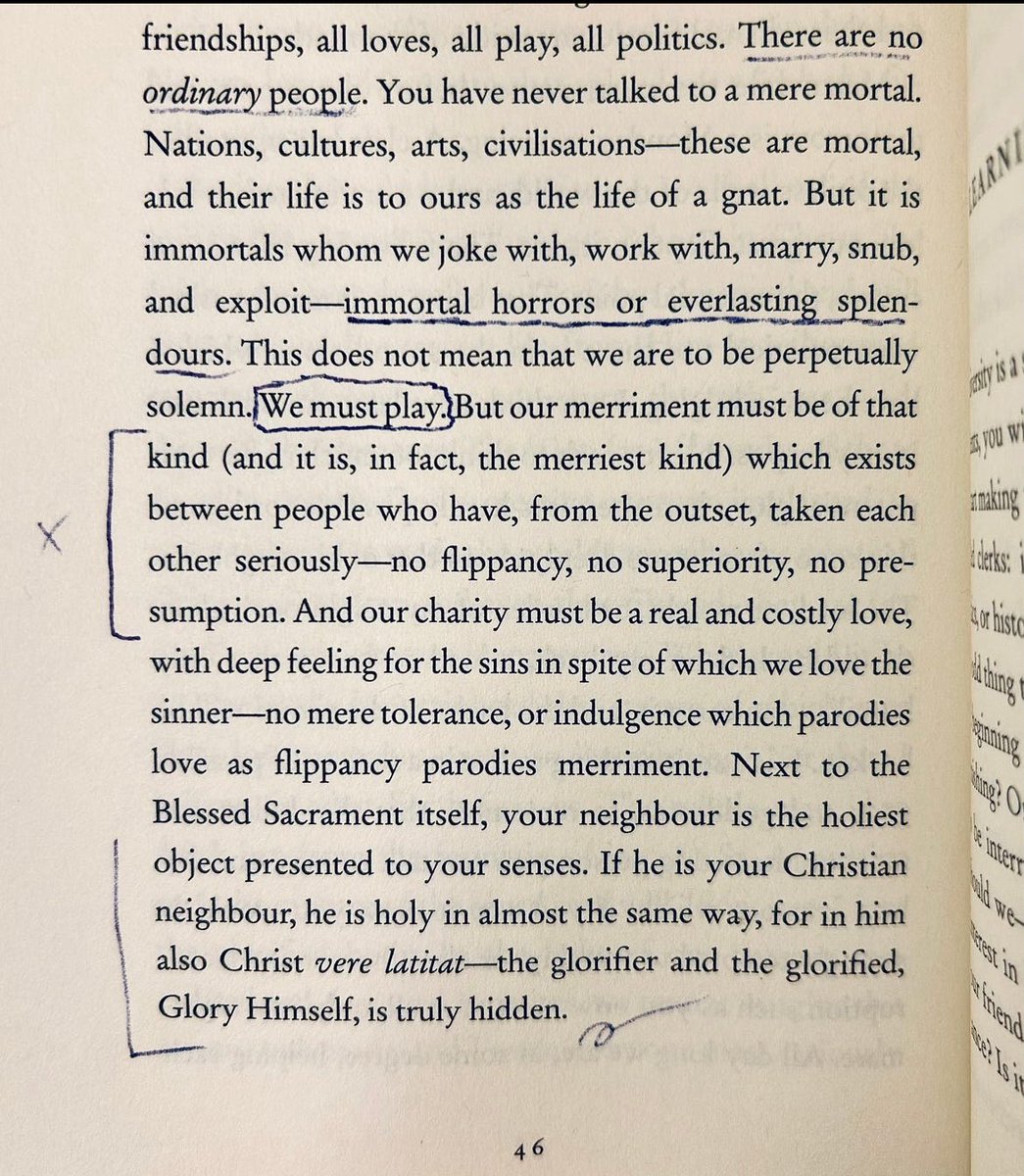 Weight of Glory (CS Lewis) possibly one of the most magnificent pieces of theology . This is how the Program will be brought down, by elevating the dignity of each human being